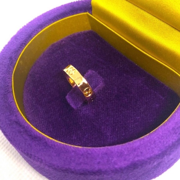 New Gucci 18k Rose Gold Hammered Ring Size 6 Band - Picture 3 of 10